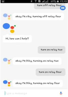 Gambar 11: Perintah Menggunakan Google Assistant 