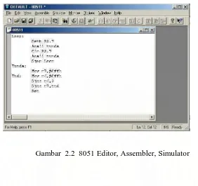 Gambar  2.2  8051 Editor, Assembler, Simulator 