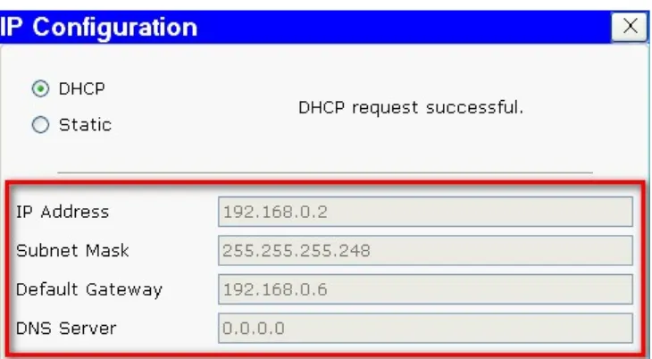 Gambar 6 : Ketika kita mengklik DHCP, disitu keterangannya adalah Requesting IPAddress yang artinya dia masih meminta sebuah alamat ip pada server, tunggusaja sebentar, dan lihat hasilnya…