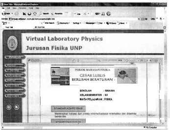Gambar Tampilan petunjuk Praktikurn Virtual Laboratory air Track 