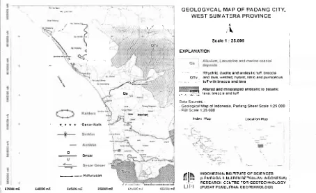 Gambar 2-2. Peta geologi daerah I<ota Padang dan sekitarnya. 
