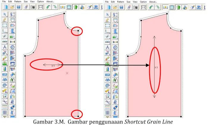 Gambar 3.N.1.  Gambar penggunaaan Shortcut Pattern Rotate  