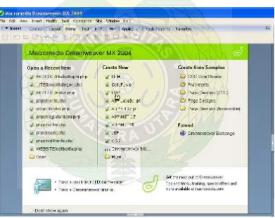 Gambar 4.5 Tampilan Macromedia Dreamweaver MX 2004 