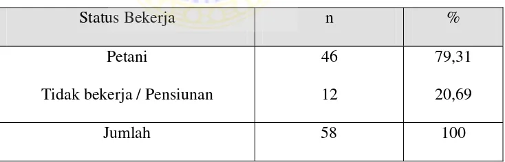 Tabel VI.5 Distribusi Lansia Menurut Status Kawin di wilayah Kerja Puskesmas Barabai Tahun 2006 