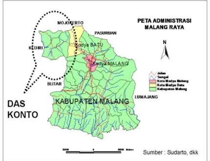 Gambar 1. Peta administratif daerah Malang Raya 