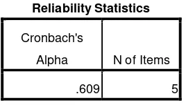 Tabel 4.7 Output SPSS Uji Reliabilitas Cronbach Alpha 