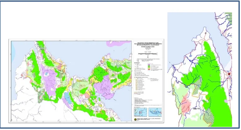 Gambar 3. Peta RTRW Kawasan Hutan di Kab Donggala Tahun 2011  