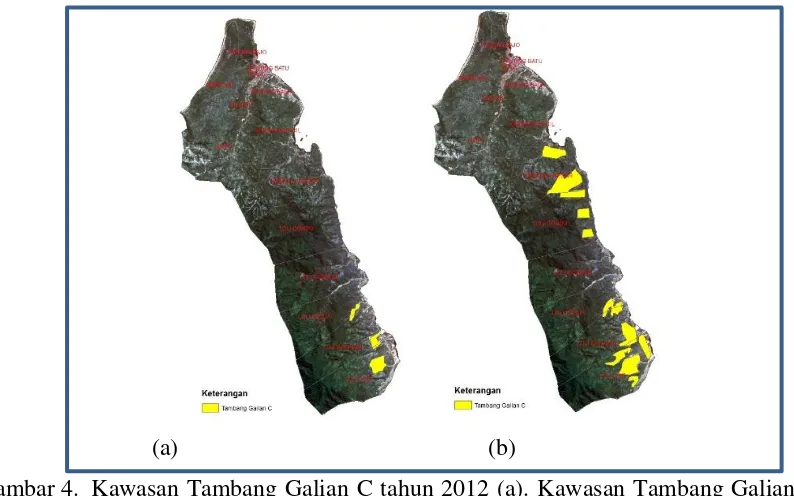 Tabel 1.  Luas wilayah alih fungsi hutan menjadi kawasan tambang galian C dari tahun 2011-2016