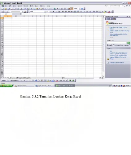Gambar 5.3.2 Tampilan Lembar Kerja Excel 