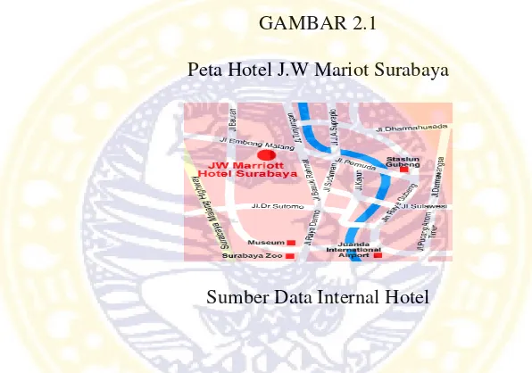 GAMBAR 2.1 Peta Hotel J.W Mariot Surabaya 