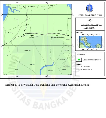 Gambar 1. Peta Wilayah Desa Dendang dan Terentang Kecamatan Kelapa 