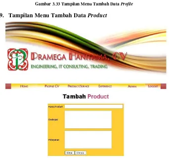 Gambar 3.33 Tampilan Menu Tambah Data Profile 