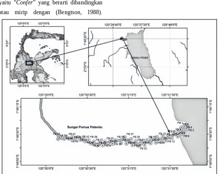 Gambar 1. Peta lokasi penelitian di Sungai Pomua Palandu