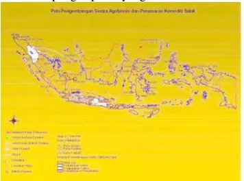 Gambar 4. Peta pengembangan dan pemasaran buah salak di Indonesia. 