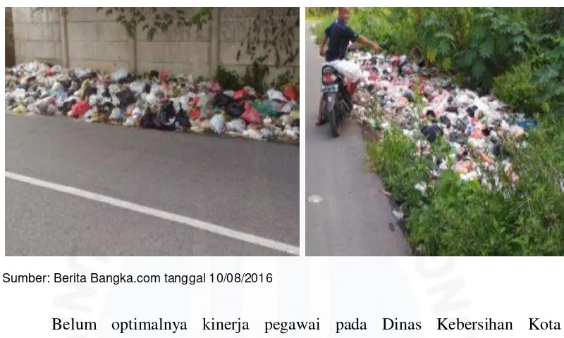 Gambar  I. 1  Sampah   berserakan   di  Jalan   Pabrik   City  belakang  SDN 41   