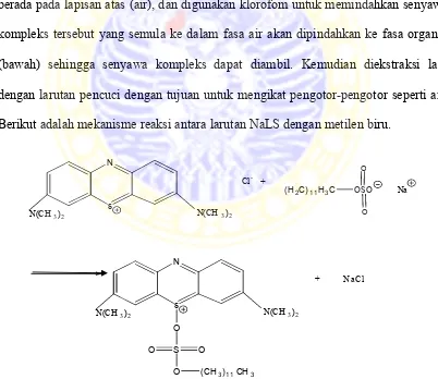 Gambar 4.1 Mekanisme reaksi NaLS dengan metilem biru