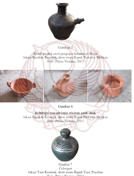 Gambar 5 Kendi produk awal pengrajin keramik di Bayat 