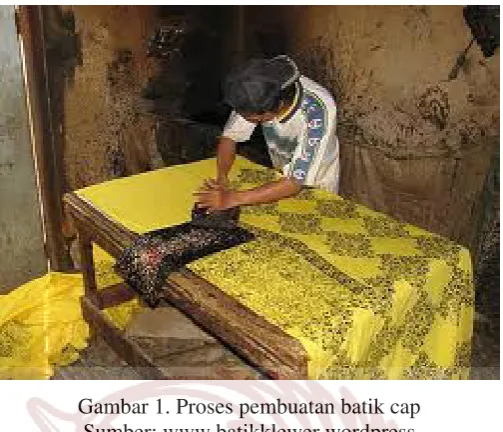 Gambar 1. Proses pembuatan batik cap 