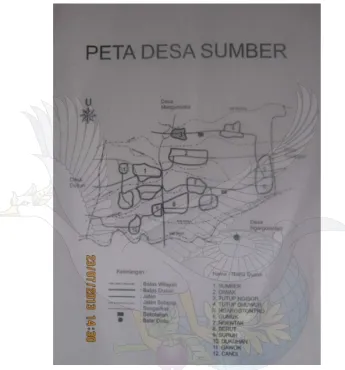 Gambar 2: Peta Desa Sumber (foto. Anggun Sawitri, 23 Juli 2013) 