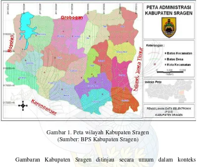 Gambar 1. Peta wilayah Kabupaten Sragen 