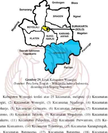 Gambar 29. Letak Kabupaten Wonogiri. 