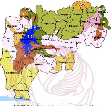 Gambar 30. Peta Kabupaten Wonogiri, terdiri atas 25 kecamatan. 