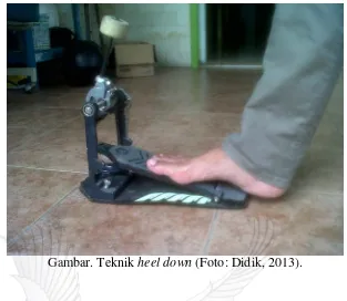 Gambar. Teknik heel down (Foto: Didik, 2013). 