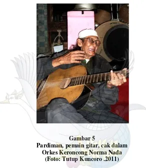 Gambar 5 Pardiman, pemain gitar, cak dalam  