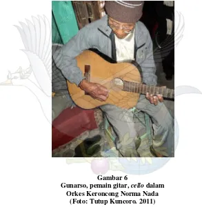 Gunarso, pemain gitar, Gambar 6  cello dalam  