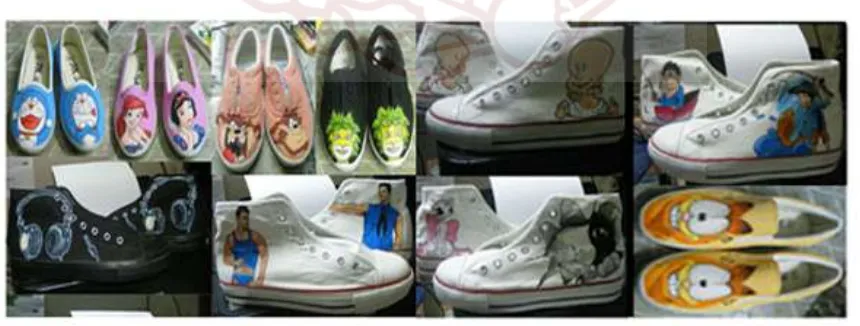 Gambar 1. Contoh Hasil Ketrampilan Sepatu Lukis Sumber : www.craftstylish.com diakses 28 April 2013 