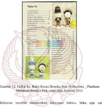 Gambar 12, Daftar Isi, Buku Kreasi Boneka Felt 34 Provinsi _ Panduan 