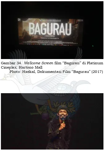 Gambar 34. Wellcome Screen film “Bagurau” di Platinum 