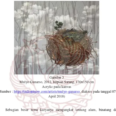 Gambar 3 Mulyo Gunarso, 2012, Impian Sarang, 130x150 cm 