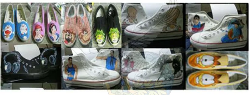 Gambar 1. Contoh Hasil Ketrampilan Sepatu Lukis Sumber : www.craftstylish.com diakses 28 April 2013 