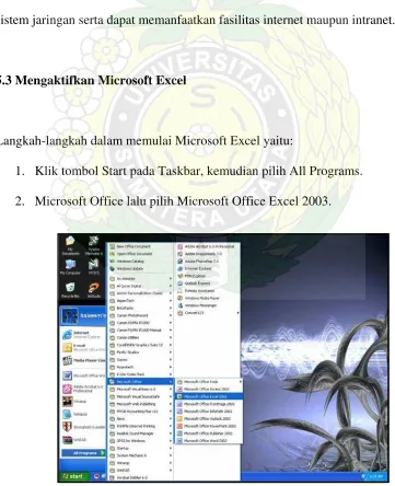 Gambar 5.1 Mengaktifkan Microsoft Excel 