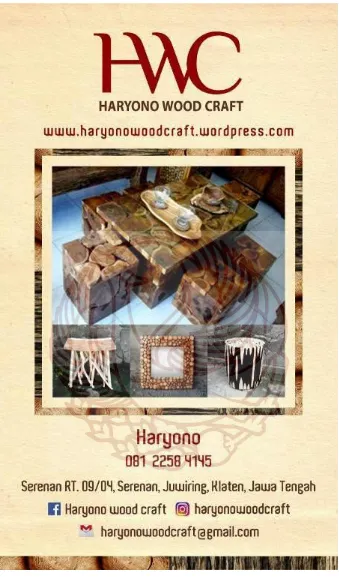 Gambar 38. Leaflet dari Haryono Wood Craft (Dok. Penulis) 