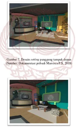 Gambar 8. Desain  setting panggung tampak samping kiri (Sumber: Dokumentasi pribadi Marsisca P.S, 2018) 