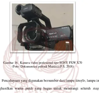 Gambar 16.  Kamera video profesional tipe SONY PXW X70 