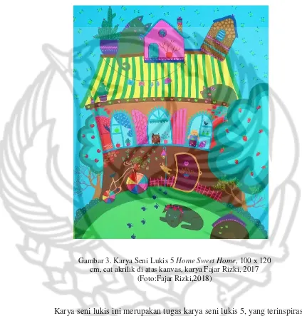 Gambar 3. Karya Seni Lukis 5 Home Sweet Home, 100 x 120 