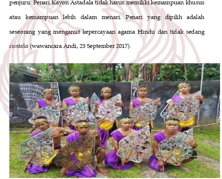 Gambar 7. Penari Kayon Astadala di Dusun Ringintelu (Foto: Dokumentasi Puji 2018) 