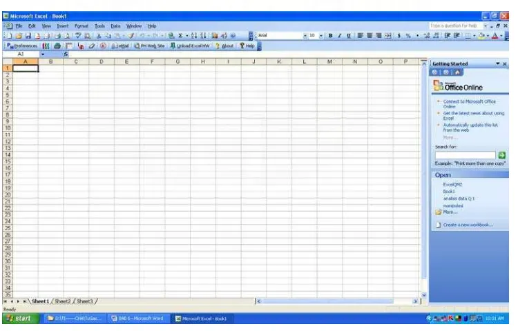 Gambar 5.1 Mengaktifkan Microsoft Excel 