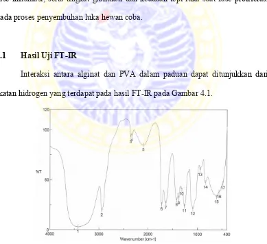 Gambar 4.1 Spektrum FT-IR alginat-PVA 