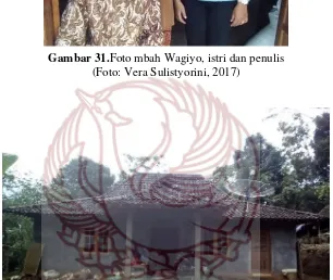 Gambar 32.Tempat tinggal mbah wagiyo, Dusun Batur (Foto: Vera Sulistyorini, 2017) 