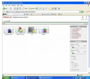 Gambar 2.13 Tampilan home page Oracle 