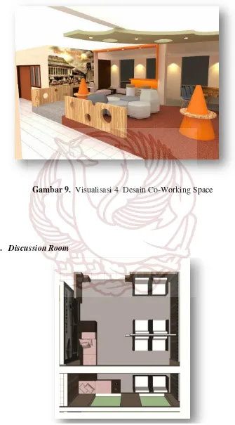 Gambar 9.  Visualisasi 4  Desain Co-Working Space 