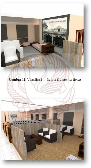 Gambar 11. Visualisasi 1  Desain Discussion Room 