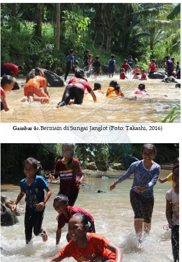 Gambar 4c.Bermain di Sungai Janglot (Foto: Takashi, 2016) 