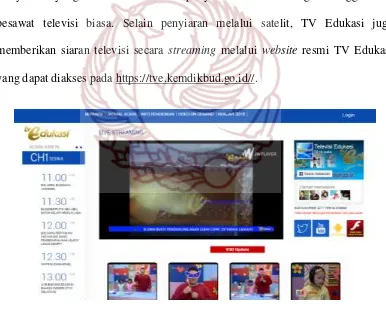 Gambar 5. Tampilan website streaming TV Edukasi (Sumber: tve.kemdikbud.go.id) 