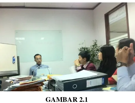 GAMBAR 2.1 Foto pada saat diskusi dengan Kepala Cabang dan para pembimbing 