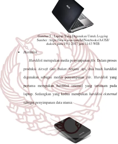 Gambar 5 : Laptop Yang Digunakan Untuk Logging 